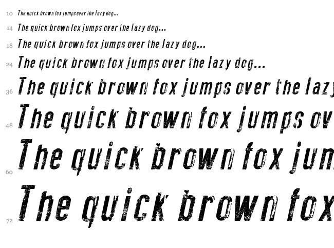 New Press Eroded font waterfall